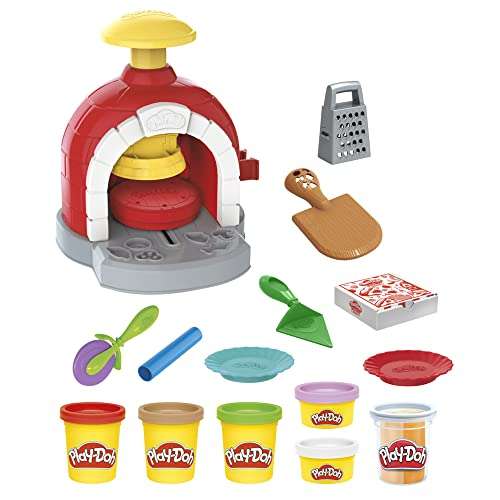 Coffret Four à Pizza avec 6 Pots de pâte à Modeler et 8 Accessoires Play-Doh Kitchen Creations