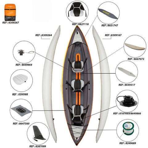 Canoe Kayak gonflable Itiwit - 2/3 Places, Orange