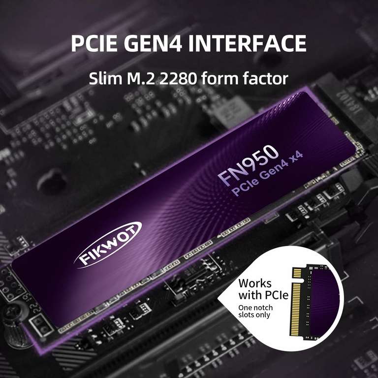 SSD interne M.2 PCIe Gen4 Fikwot FN950 - 4 To (Vendeur Tiers)