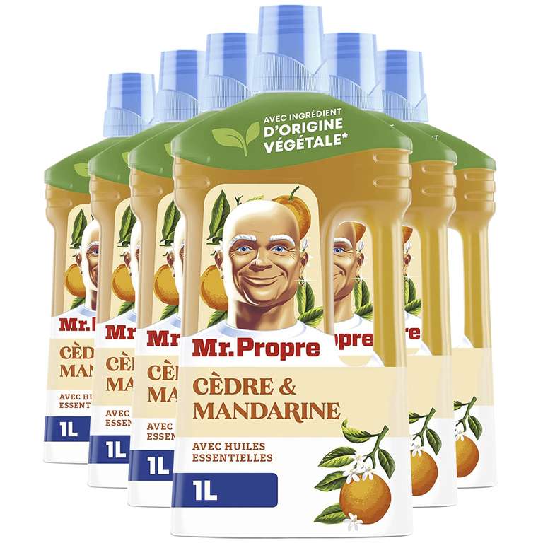 Prime] Lot de 6 bouteille de Nettoyant Liquide Sol Multi-Usages Mr. Propre  - Cèdre et Mandarine (Via Prévoyez et Economisez) –
