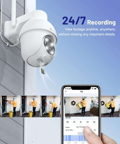 Camera de surveillance WiFi éxtérieure Galayou Y4B - 2K PTZ, IP 360°, Vision Nocturne en Couleur, Audio Bidirectionnel (Vendeur tiers)