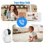Yicty Babyphone Caméra Moniteur pour Bébé 5" avec Caméra et Audio Baby Phone Vidéo PTZ Caméra 1080P (Vendeur Tiers)