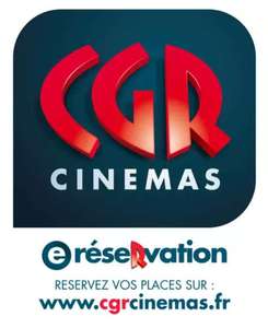 Place de cinéma CGR (uniquement en e-réservation - hors salles ICE et projections LightVibes)
