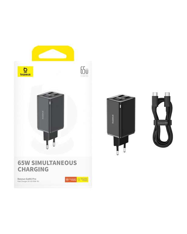 Chargeur Baseus 65w USB-C 4 ports, GaN, QC, PD, PPS (Vendeur Tiers)