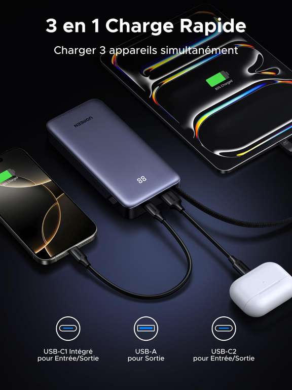 INIU Batterie Externe, 45W 20000mAh Power Bank avec USB C