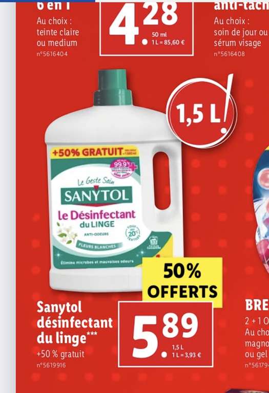 Désinfectant pour linge Sanytol - 1,5 L