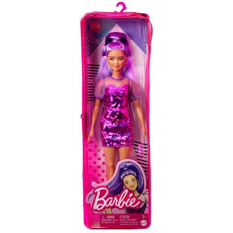 Sélections de Barbie Fashionista à -60% - Ex : Barbie Fashionista robe violette