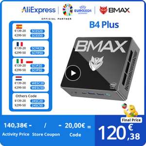 Mini PC BMAX-B4 Plus, Intel N100, RAM 16 Go DDR4, 512 Go SSD, Windows 11