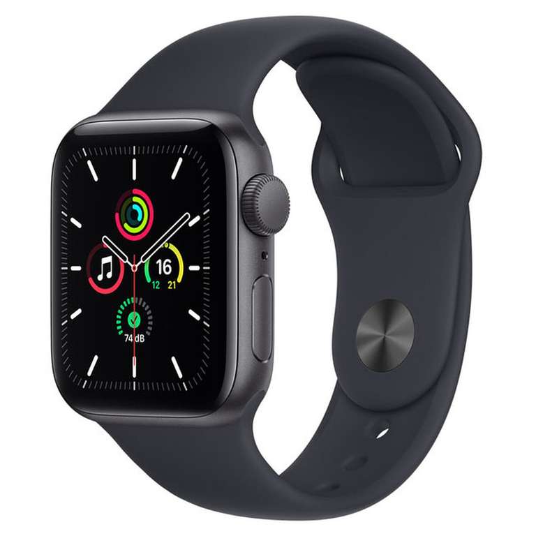 Montre connectée Apple Watch SE (MKQ63NF/A) - 44 mm, Gris (Reconditionné - Via 165€ sur la carte de fidélité - Retrait magasin uniquement)