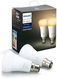 Pack de 2 ampoules connectées LED Philips Hue White Ambiance B22