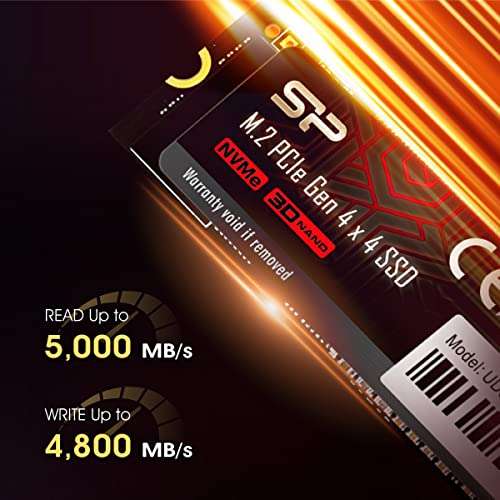 SSD interne M.2 NVMe Silicon Power UD90 (SP02KGBP44UD9005) - 2 To, PCie 4.0, 5,000/4,800 MB/s (Vendeur tiers)