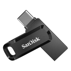 SanDisk 64 Go Ultra Dual Drive Go, USB Type-C Clé USB, 150 Mo/s, avec connecteurs USB Type-C et USB Type-A réversibles, noire