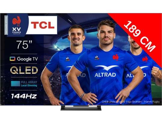 TV 75" TCL 75QLED870 - QLED, UHD 4K, 144 Hz, Son Dolby Atmos & DTS Virtual-X, HDR10+, HDR10, HLG, Smart TV (via ODR 100€)