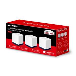 WiFi Mesh AC 1900Mbps Couverture 550㎡ - Mercusys Halo H50G(3-Pack) - 3 Ports Gigabit Ethernet - Beamforming