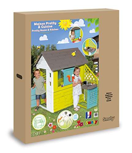 Cabane pour enfants Smoby Pretty 810722 - avec cuisine d'été et accessoires, en plastique
