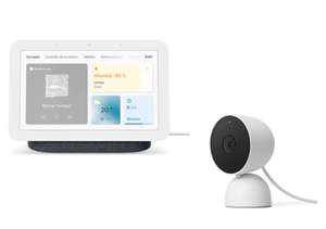 Caméra connectée Google Nest Cam + Assistant vocal connectée Google Nest hub