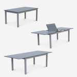 Table de jardin extensible en aluminium Chicago - 8 chaises incluses