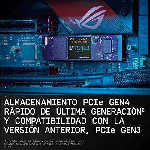 SSD interne M.2 NVMe PCie 4.0 Western Digital Black SN750 SE - 1To + Battlefield 2042 sur PC (Dématérialisé)