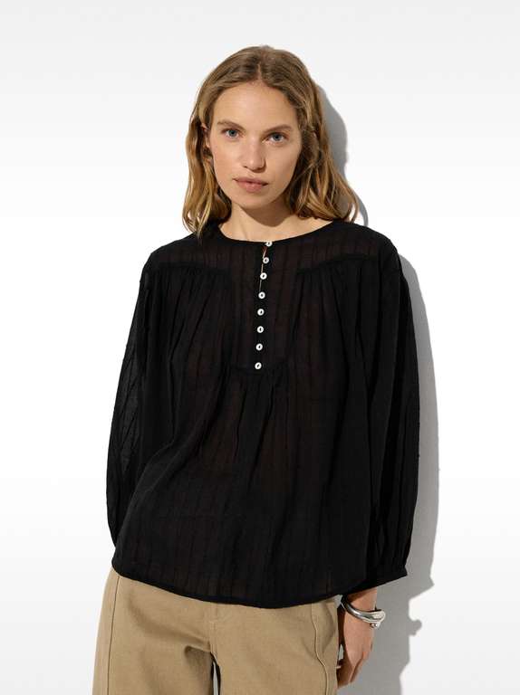 Blouse Femme 100% Coton Vieux Rose - Taille 50, Neuf Sans étiquettes