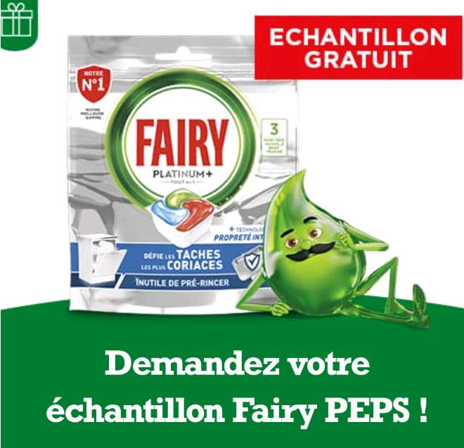 Echantillon de 3 doses Fairy PEPS gratuits (enviedeplus.com)