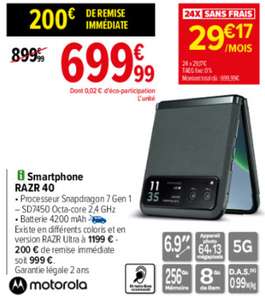 Smartphone 6.9" Motorola Razr 40 - 8 Go RAM, 256 Go
