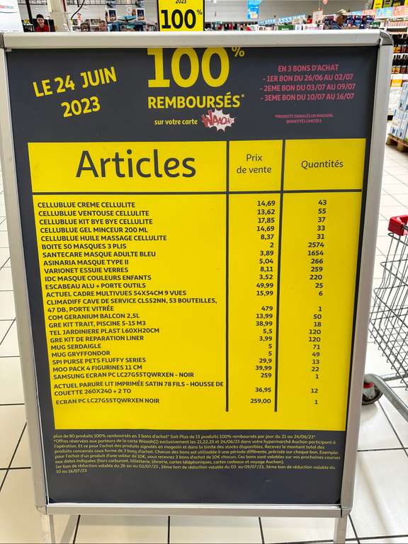 Sélection de produit 100% remboursés en 3 bons d’achat - Poitiers (86)