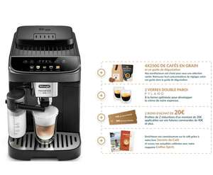 Machine à expresso DeLonghi Magnifica LatteCrema EVO FEB 2961.B + 1kg de café en grain + 2 verres + 2 bons d'achat de 20€ (Via ODR : 89.8€)