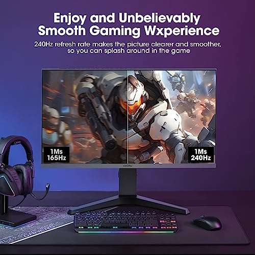 KOORUI Ecran PC Gaming 27 144hz, Résolution WQHD (2560 x 1440), 1MS,  Display Port & 2X HDMI, Adaptive Sync, Noir : : Informatique