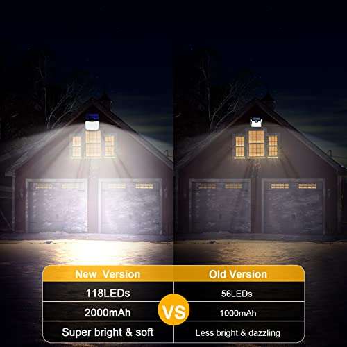 2 Lampes solaires extérieur Risemart détecteur de mouvement 118 LED avec télécommande, via coupon amazon (vendeur tiers)