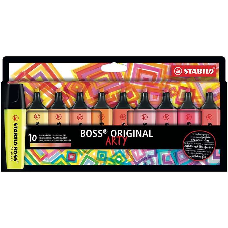 Paquet de 10 surligneurs Boss Original Arty - couleurs chaudes ou froides (via 4,45€ sur la carte de fidélité)