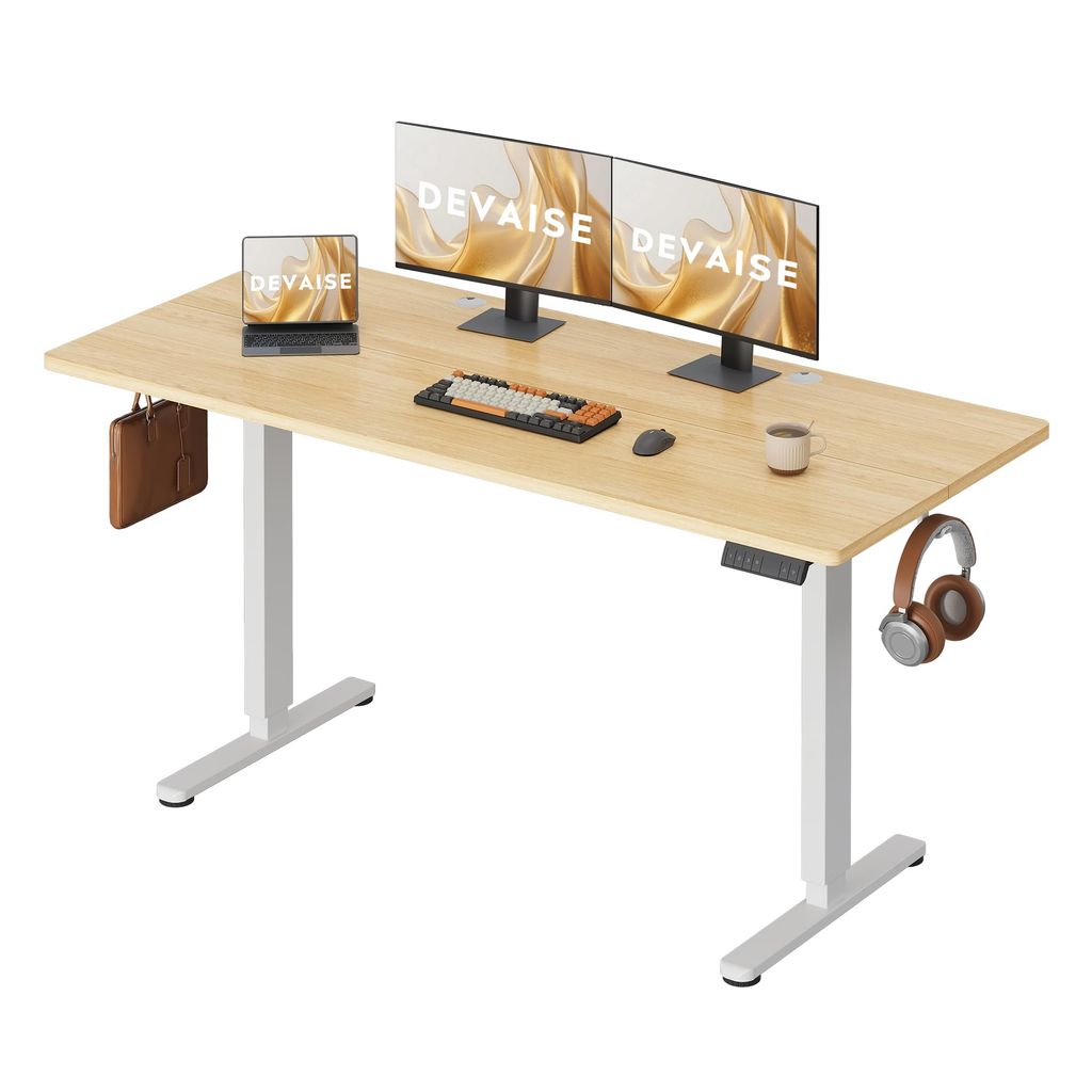 Bureau Assis-Debout Devaise - 160x70cm, Moteur Silencieux, avec 3 Mémoires (Vendeur Tiers)