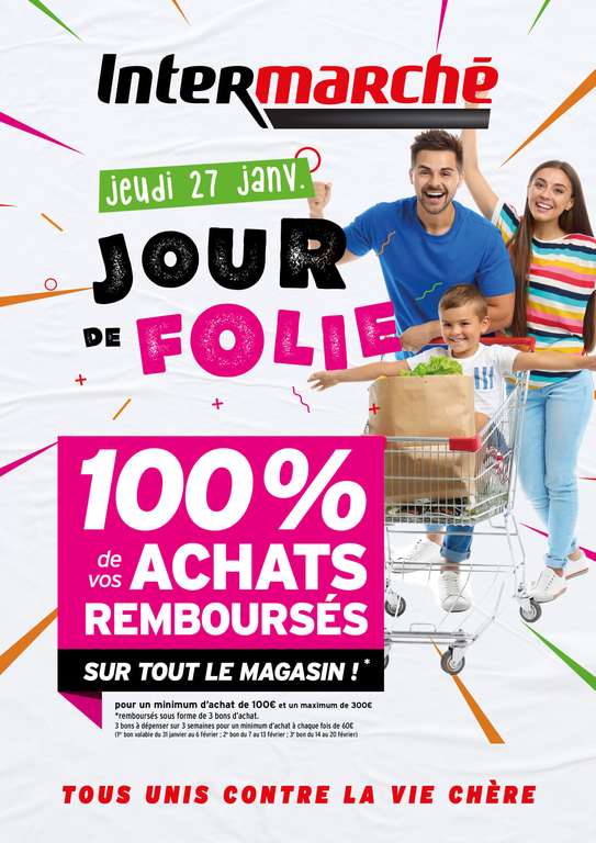 100% de vos achats remboursés (sous forme de 3 bons d'achat à utiliser à partir de 60€) dès 100€ - Saint-Amand-Montrond (18)