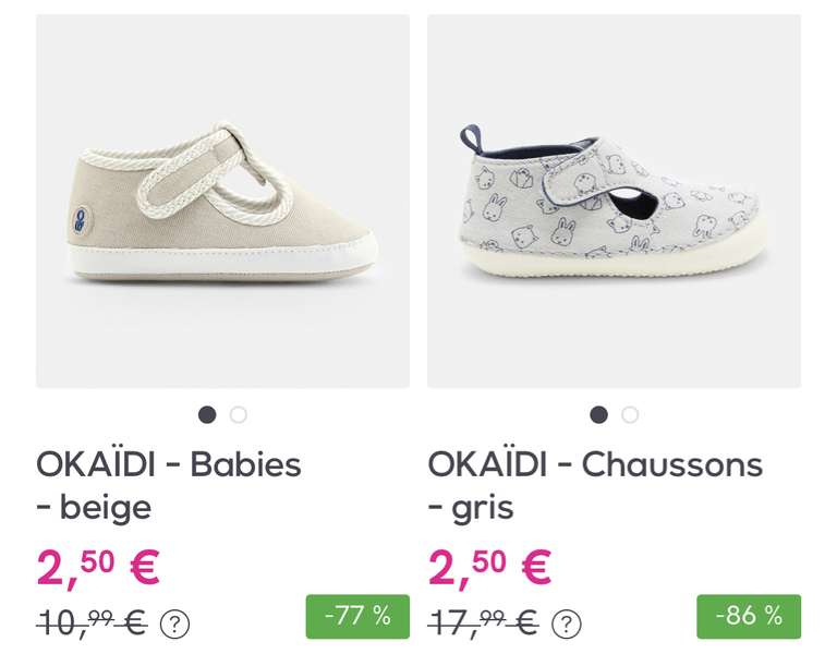 Chaussures enfant OKaibi premier âge (plusieurs modèles disponibles)- tailles du 19 au 21