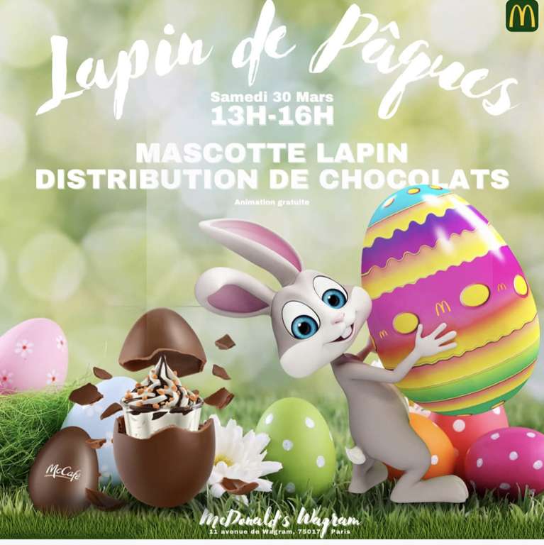 Distribution Gratuite de Chocolats - Mc Donald's Paris Wagram (75) / Clermont sur Oise (60) / Pontchâteau (44)