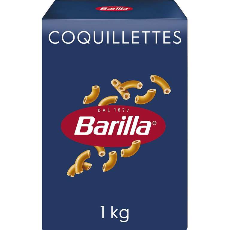 Lot de 3 paquets de 1kg de pâtes Barilla Torsades ou Coquillettes ou Penne Rigate (Drives Auchan Piéton participants)