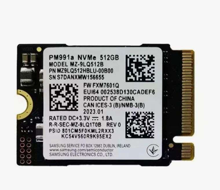 SSD interne M.2 NVMe 2230 Samsung PM991a - 1 To (Compatible Steam Deck)