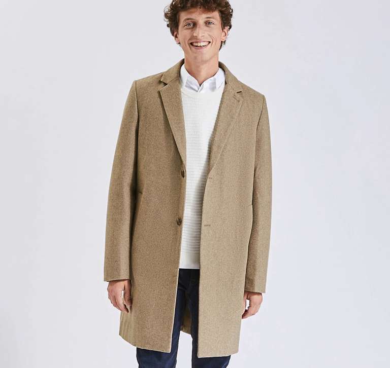 Manteau col tailleur Jules - Beige, Tailles XS à XL