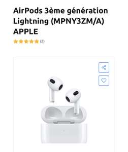 Écouteurs sans fil Apple Airpods 3 Lightning (via code WINTER20 et 30€ cagnotté)