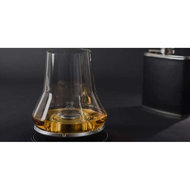 Set de dégustation à whisky Peugeot Les Impitoyables (1 Verre, 1 Socle rafraichissant, 1 Sous-verre)