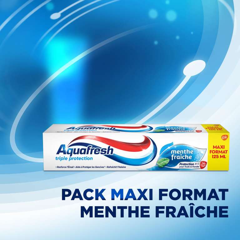 Lot de 12x125ml Dentifrices Triple Protection Menthe Fraîche Aquafresh