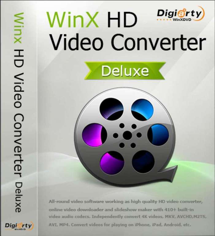 Licence à vie gratuite pour WinX HD Video Converter Deluxe sur PC - convertisseur vidéo 4K accéléré par GPU (Dématérialisé)