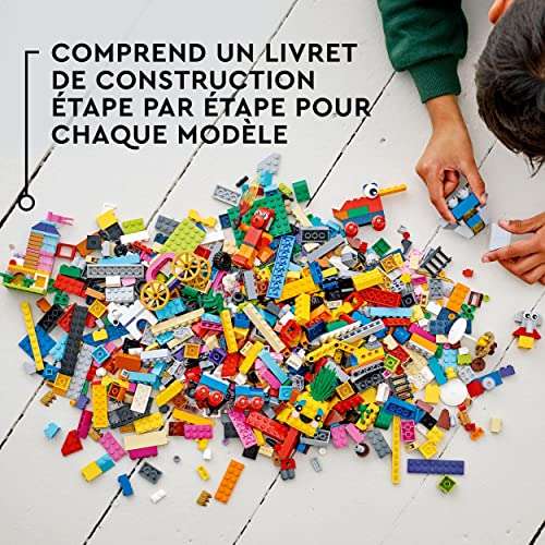 Jeu de construction Lego Classic 90 Ans de Jeu - Boîte de Briques avec 15 Mini Jouets, Château Fort et Train (11021)