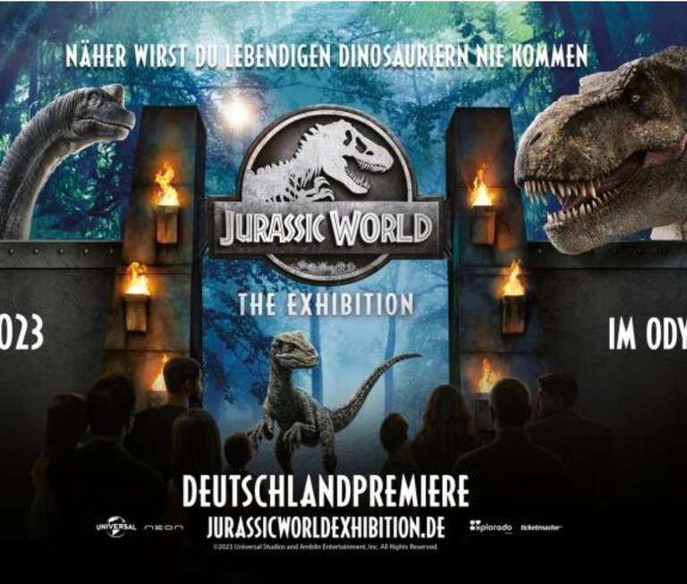 Séjour pour 2 personnes (2 entrées et 1 nuit d'Hôtel) à Jurassic World : The Exhibition dès 59€/Pers. - Ex: du 01 au 02/09 (Frontaliers DE)
