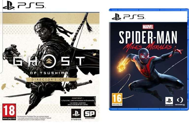 Ghost Of Tsushima Director's Cut + Marvel's Spider-Man : Miles Morales sur PS5