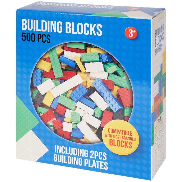 Briques de constructions - 500 pièces (2 panneaux de construction inclus)