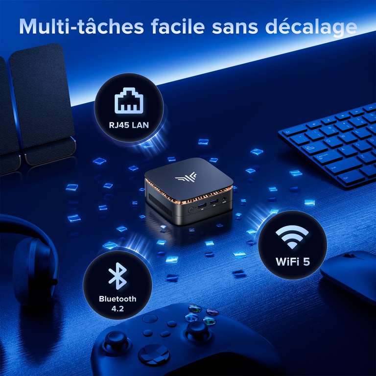 Mini PC NiPoGi AK1PLUS – Processeur Intel N97, 16 Go RAM, 512 Go SSD, 4K, Wi-Fi 5, Compact Pour Bureau/maison - 5
