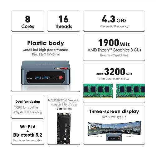 Bon plan mini PC : le T-bao GOD57 à moins de 380 € ! (Ryzen 7 5700U, 32 Go  RAM, SSD 1To, WiFi 6)