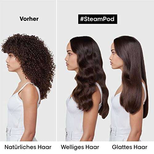 Lisseur Boucleur Vapeur Steampod 4 - Tous Types de Cheveux, Trousse et Jeu de 3 Peignes Inclus