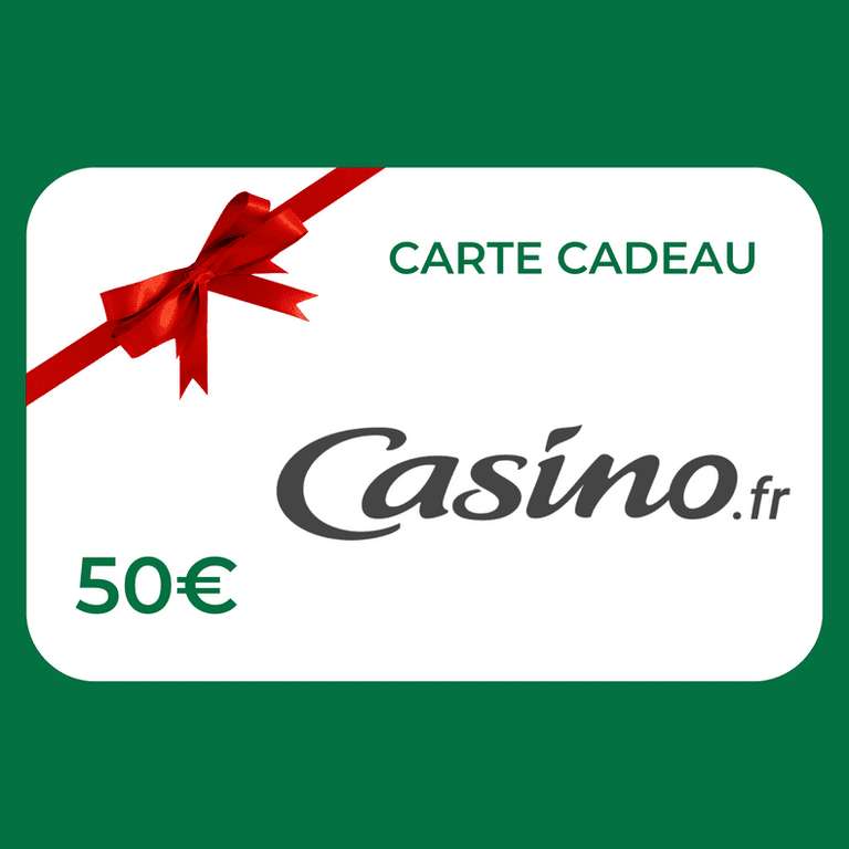 25% de remise sur les Cartes cadeaux Casino et Casino.fr - Ex : Carte Cadeau Casino.fr 50€ à 35,63€ (dématérialisée)
