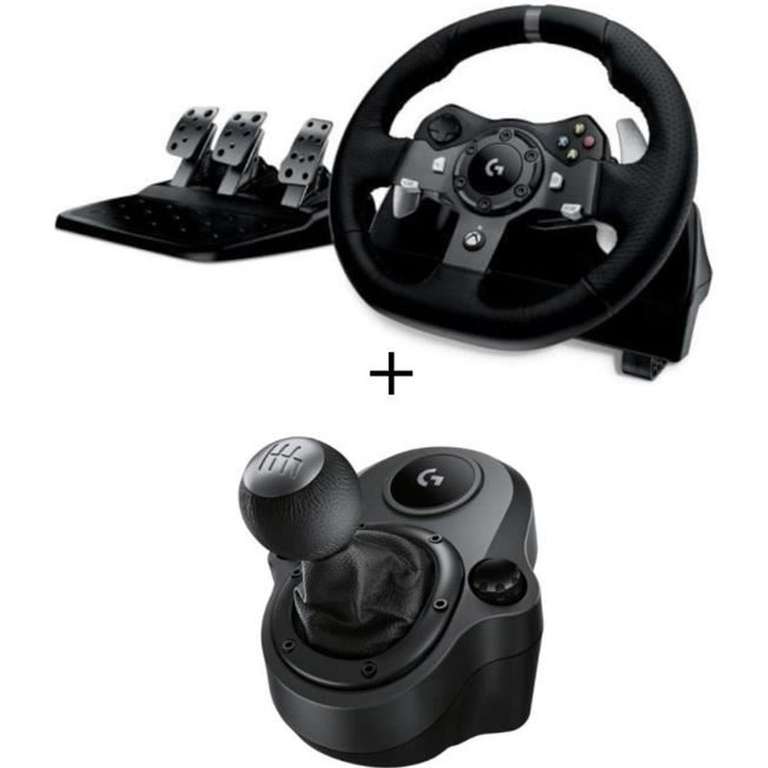 Volant + pédalier de jeux vidéo Logitech G29 (PS3/PS4/PS5) ou G920 (Xbox / PC) Driving Force + Levier de vitesse Driving Force Shifter